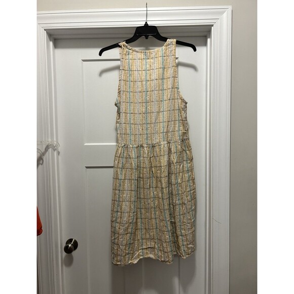 Vintage 90’s Jukebox Drop Waist Plaid Double Breasted Plaid Cotton Dress Nepal - Picture 5 of 6